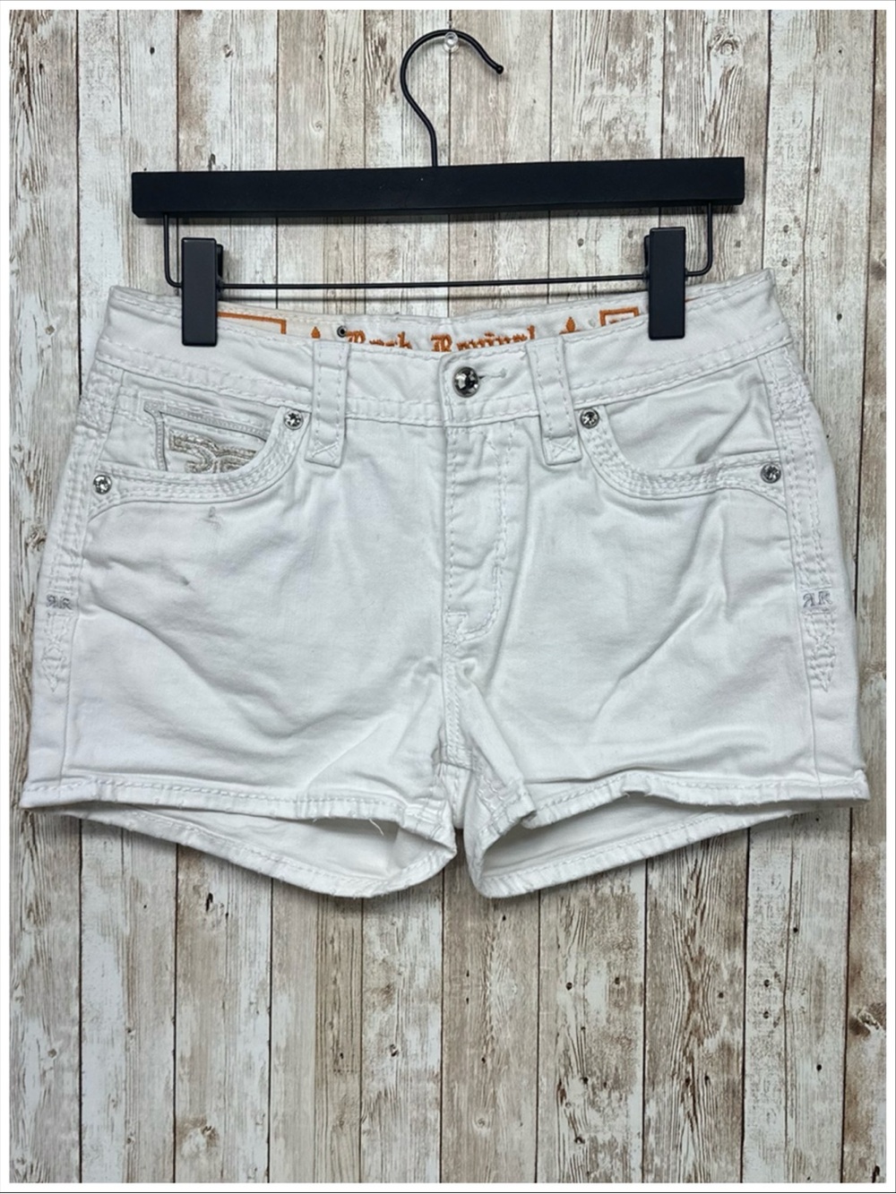 Rock Revival Saoirse White Mid-Rise Denim Shorts ~ Size 29 ~ Item #1915